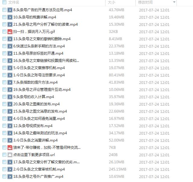 今日头条规则细说：从新入门注册到过新手期到收益月入过万（21节视频课）