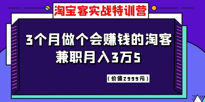 淘宝客实战特训营,三个月做个会赚钱的淘客,兼职月入3万5(价值2999元)插图1 淘宝客实战特训营,三个月做个会赚钱的淘客,兼职月入3万5(价值2999元)