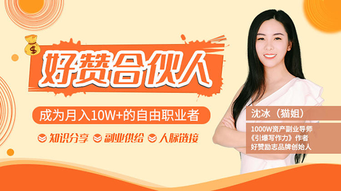 猫姐好赞合伙人：成为月入10W+的自由职业者（9套无水印视频课）