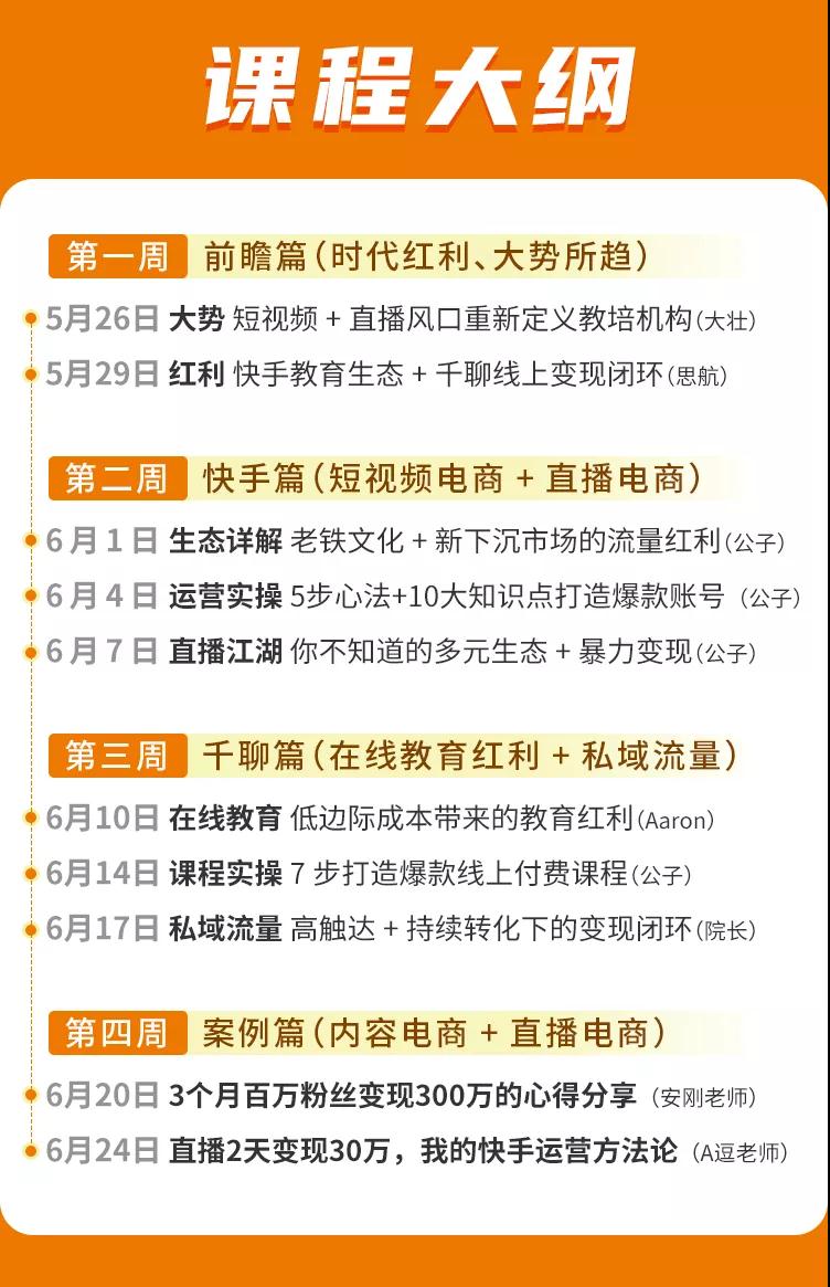 30天快手&千聊线上育教涨粉变现营:农村教师卖课赚百万,普通人机会来了插图1 30天快手&千聊线上育教涨粉变现营:农村教师卖课赚百万,普通人机会来了