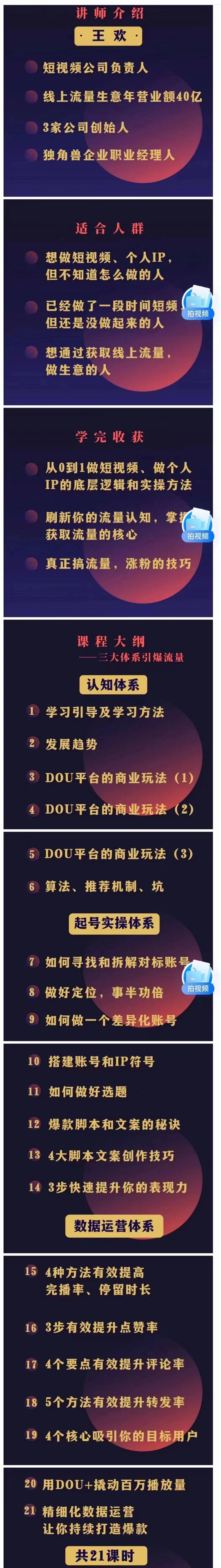 短视频陪跑训练营：从0到1实操起号，教你持续打造爆款！