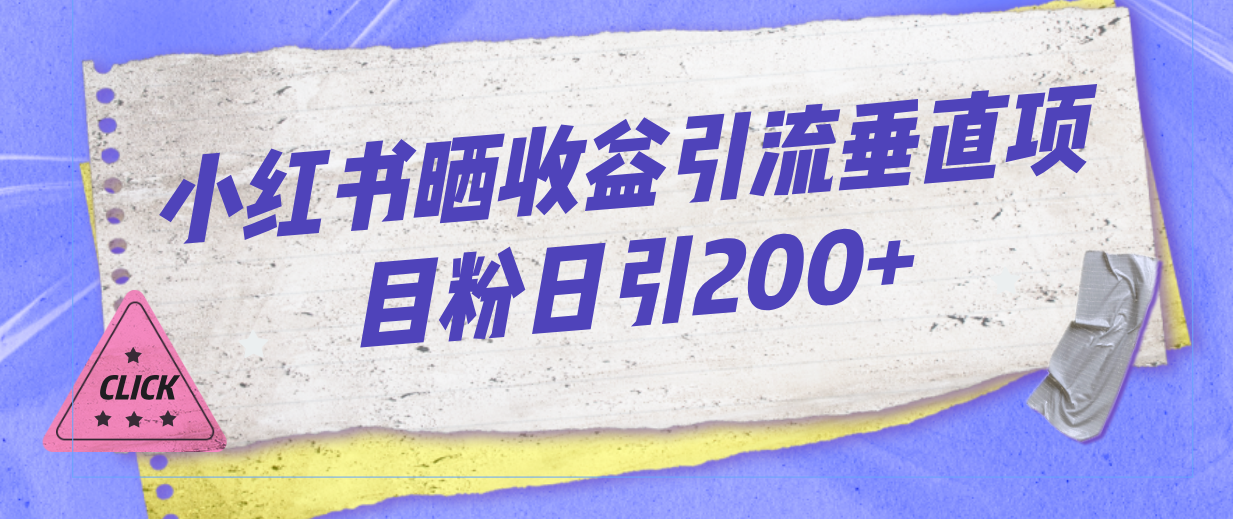 小红书晒收益图引流垂直项目粉日引200+插图 小红书晒收益图引流垂直项目粉日引200+