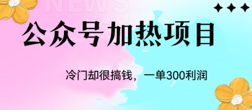 冷门公众号加热项目,一单利润300+插图 冷门公众号加热项目,一单利润300+