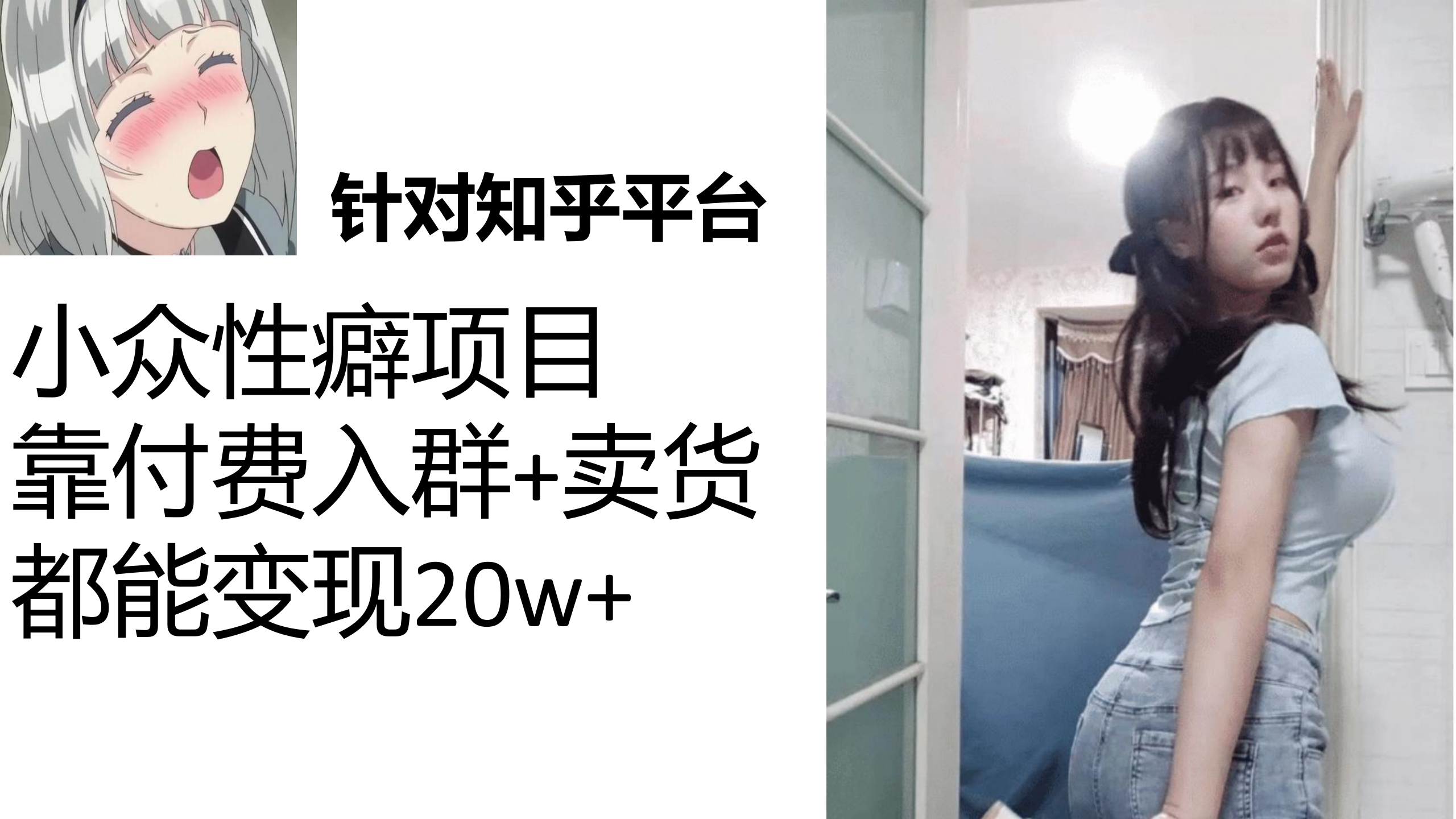 知乎小众性癖项目,Lsp的钱才是最好赚的,付费建群+卖货变现20w插图 知乎小众性癖项目,Lsp的钱才是最好赚的,付费建群+卖货变现20w