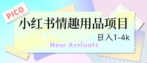 最新小红书情趣用品项目,日入1-4k插图 最新小红书情趣用品项目,日入1-4k