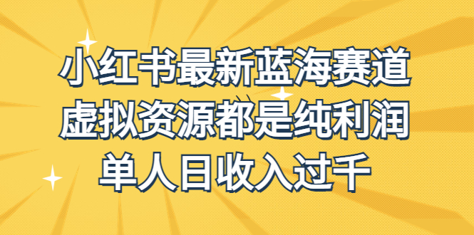 外面收费1980的小红书最新蓝海赛道,虚拟资源都是纯利润,单人日收入过千插图 外面收费1980的小红书最新蓝海赛道,虚拟资源都是纯利润,单人日收入过千