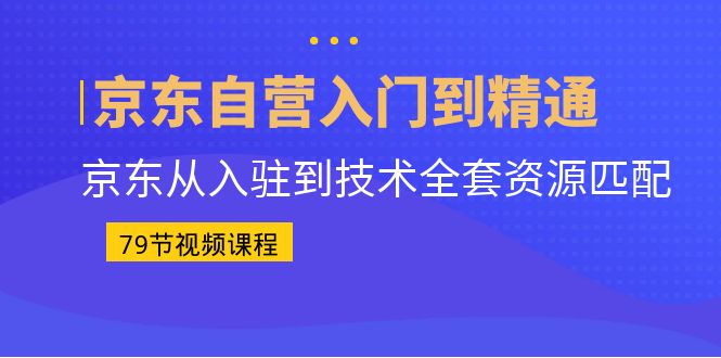 (6901期)京东自营入门到精通:京东从入驻到技术全套资源匹配(79节课)插图 (6901期)京东自营入门到精通:京东从入驻到技术全套资源匹配(79节课)