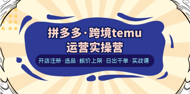 拼多多·跨境temu运营实操营:开店注册·选品·核价上架·日出千单·实战课插图 拼多多·跨境temu运营实操营:开店注册·选品·核价上架·日出千单·实战课