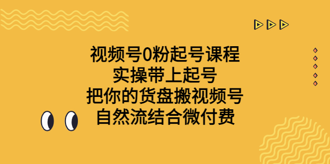 视频号0粉起号课程 实操带上起号 把你的货盘搬视频号 自然流结合微付费插图 视频号0粉起号课程 实操带上起号 把你的货盘搬视频号 自然流结合微付费