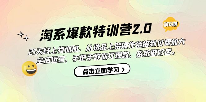 淘系爆款特训营2.0【第六期】从选品上架到付费放大 全店运营 打爆款 做好店插图 淘系爆款特训营2.0【第六期】从选品上架到付费放大 全店运营 打爆款 做好店