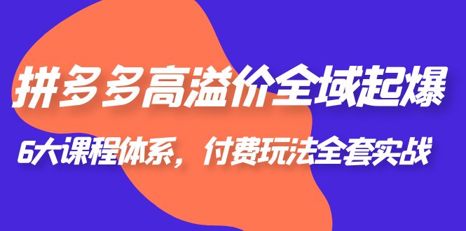 拼多多-高溢价 全域 起爆,6大课程体系,付费玩法全套实战!插图 拼多多-高溢价 全域 起爆,6大课程体系,付费玩法全套实战!