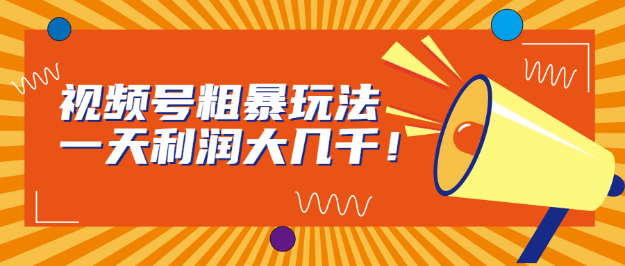 视频号粗暴玩法,一天利润大几千!插图 视频号粗暴玩法,一天利润大几千!