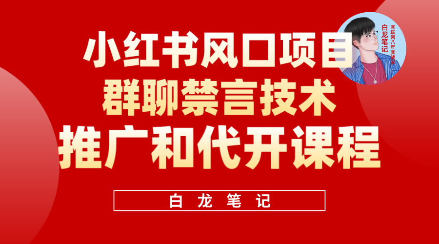 小红书风口项目日入300+,小红书群聊禁言技术代开项目,适合新手操作插图 小红书风口项目日入300+,小红书群聊禁言技术代开项目,适合新手操作