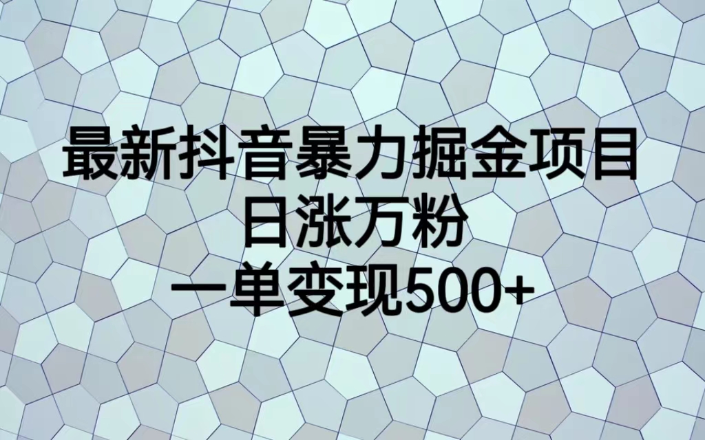 最新抖音暴力掘金项目,日涨万粉,一单变现500+插图 最新抖音暴力掘金项目,日涨万粉,一单变现500+