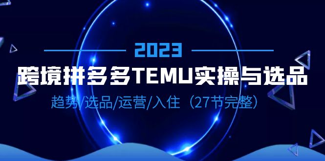 (6550期)2023跨境·拼多多·TEMU实操与选品,趋势·选品·运营·入住(27节完整)插图 (6550期)2023跨境·拼多多·TEMU实操与选品,趋势·选品·运营·入住(27节完整)