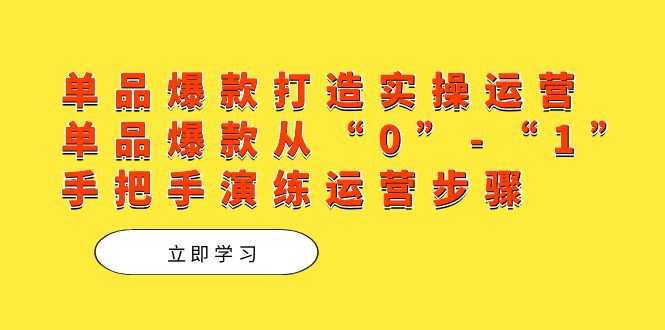 单品爆款打造实操运营,单品爆款从“0”-“1”手把手演练运营步骤插图 单品爆款打造实操运营,单品爆款从“0”-“1”手把手演练运营步骤
