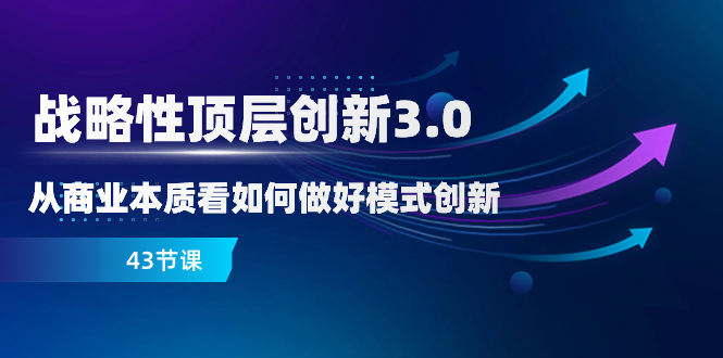 战略性 顶层创新-3.0,从商业本质看如何做好模式创新(43节课)插图 战略性 顶层创新-3.0,从商业本质看如何做好模式创新(43节课)