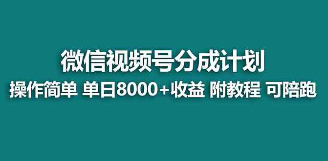 【蓝海项目】视频号分成计划最新玩法,单天收益8000+,附玩法教程,24年…插图 【蓝海项目】视频号分成计划最新玩法,单天收益8000+,附玩法教程,24年…