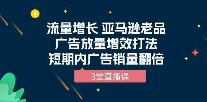 流量增长 亚马逊老品广告放量增效打法,短期内广告销量翻倍(3堂直播课)插图 流量增长 亚马逊老品广告放量增效打法,短期内广告销量翻倍(3堂直播课)