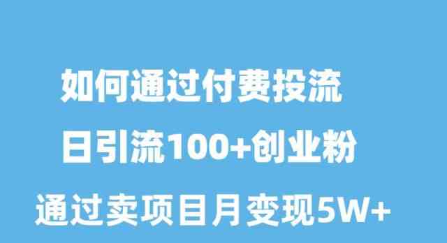 如何通过付费投流日引流100+创业粉月变现5W+插图 如何通过付费投流日引流100+创业粉月变现5W+