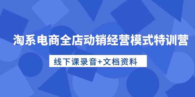 淘系电商全店动销经营模式特训营,线下课录音+文档资料插图 淘系电商全店动销经营模式特训营,线下课录音+文档资料