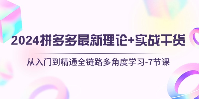 2024拼多多 最新理论+实战干货,从入门到精通全链路多角度学习-7节课插图 2024拼多多 最新理论+实战干货,从入门到精通全链路多角度学习-7节课