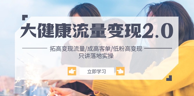 大健康 流量 变现2.0:拓高变现 流量/成高客单/低粉高变现/只讲落地实战插图 大健康 流量 变现2.0:拓高变现 流量/成高客单/低粉高变现/只讲落地实战
