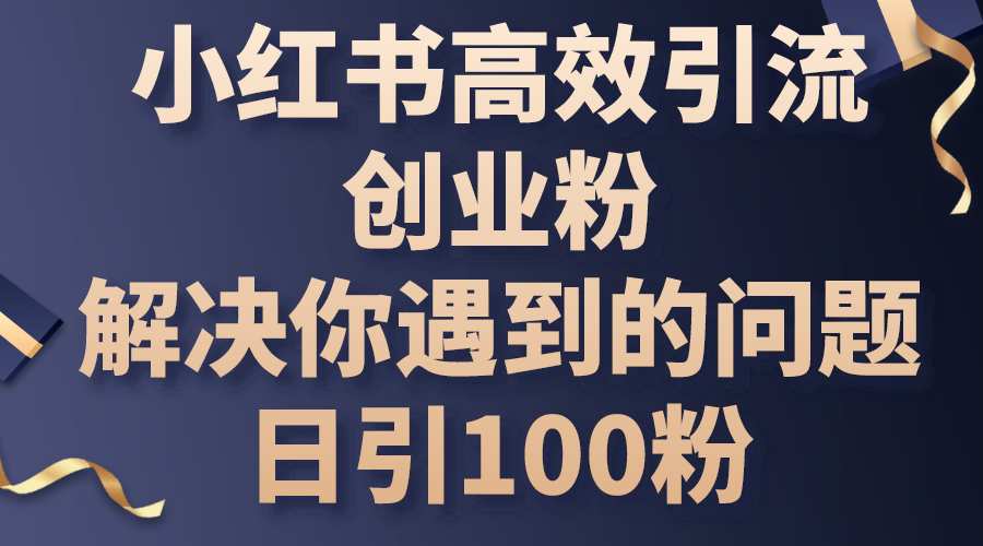 小红书高效引流创业粉,解决你遇到的问题,日引100粉插图 小红书高效引流创业粉,解决你遇到的问题,日引100粉