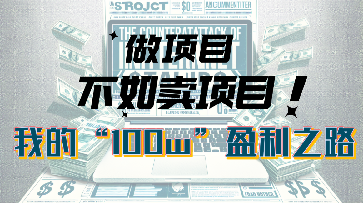 为什么做项目不如卖项目?我的100W+盈利之路插图 为什么做项目不如卖项目?我的100W+盈利之路