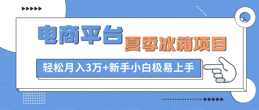 电商平台夏季冰箱项目,轻松月入3万+,新手小白极易上手插图 电商平台夏季冰箱项目,轻松月入3万+,新手小白极易上手