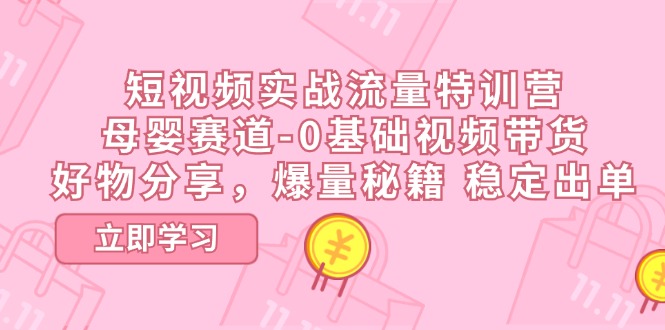 短视频实战流量特训营,母婴赛道-0基础带货,好物分享,爆量秘籍 稳定出单插图 短视频实战流量特训营,母婴赛道-0基础带货,好物分享,爆量秘籍 稳定出单