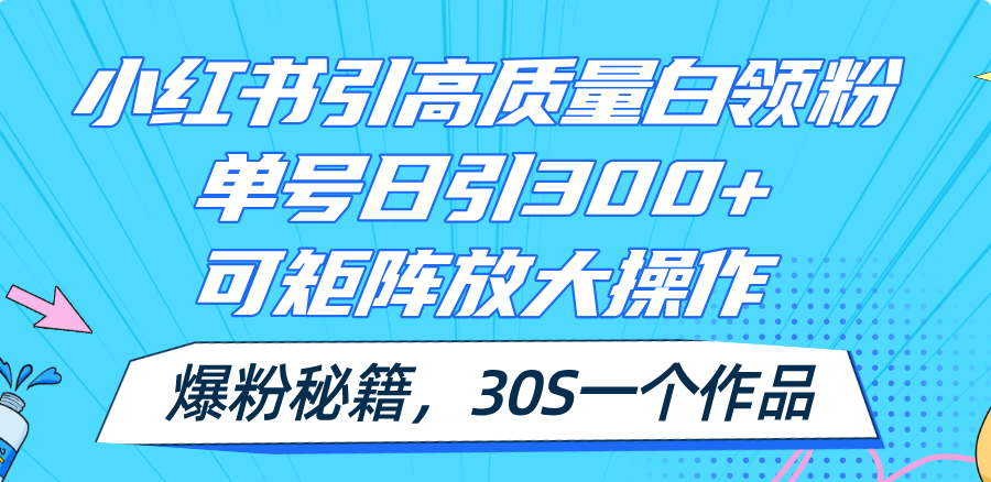 小红书引高质量白领粉,单号日引300+,可放大操作,爆粉秘籍!30s一个作品插图 小红书引高质量白领粉,单号日引300+,可放大操作,爆粉秘籍!30s一个作品