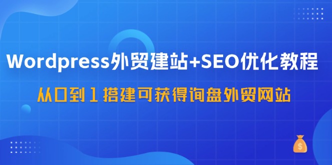 WordPress-外贸建站+SEO优化教程:从0到1搭建可获得询盘外贸网站-57节课插图 WordPress-外贸建站+SEO优化教程:从0到1搭建可获得询盘外贸网站-57节课