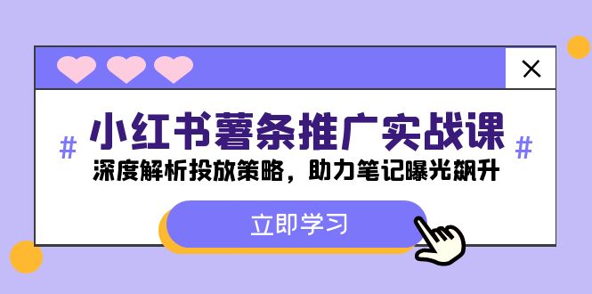 小红书-薯 条 推 广 实战课:深度解析投放策略,助力笔记曝光飙升插图 小红书-薯 条 推 广 实战课:深度解析投放策略,助力笔记曝光飙升