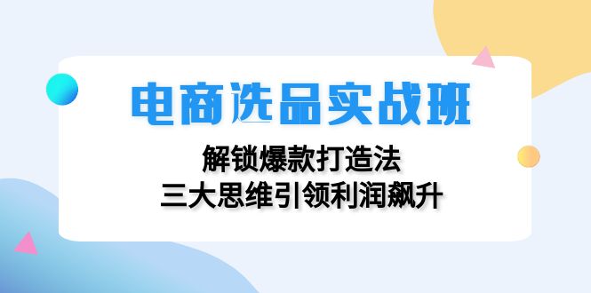 电商选品实战班:解锁爆款打造法,三大思维引领利润飙升插图 电商选品实战班:解锁爆款打造法,三大思维引领利润飙升