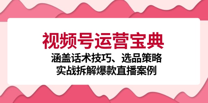 视频号运营宝典:涵盖话术技巧、选品策略、实战拆解爆款直播案例插图 视频号运营宝典:涵盖话术技巧、选品策略、实战拆解爆款直播案例