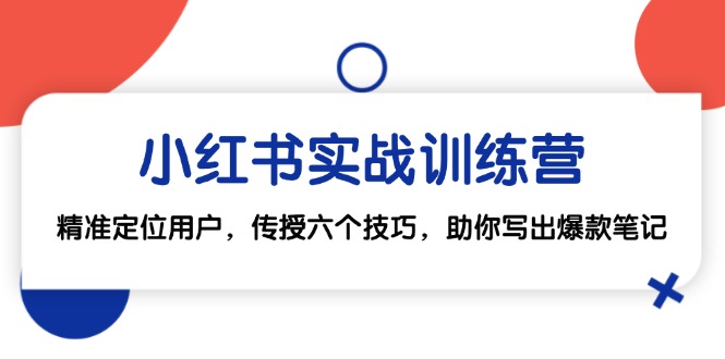 小红书实战训练营:精准定位用户,传授六个技巧,助你写出爆款笔记插图 小红书实战训练营:精准定位用户,传授六个技巧,助你写出爆款笔记
