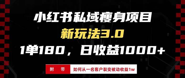 小红书瘦身项目3.0模式,新手小白日赚收益1000+(附从一名客户裂变收益…插图 小红书瘦身项目3.0模式,新手小白日赚收益1000+(附从一名客户裂变收益…