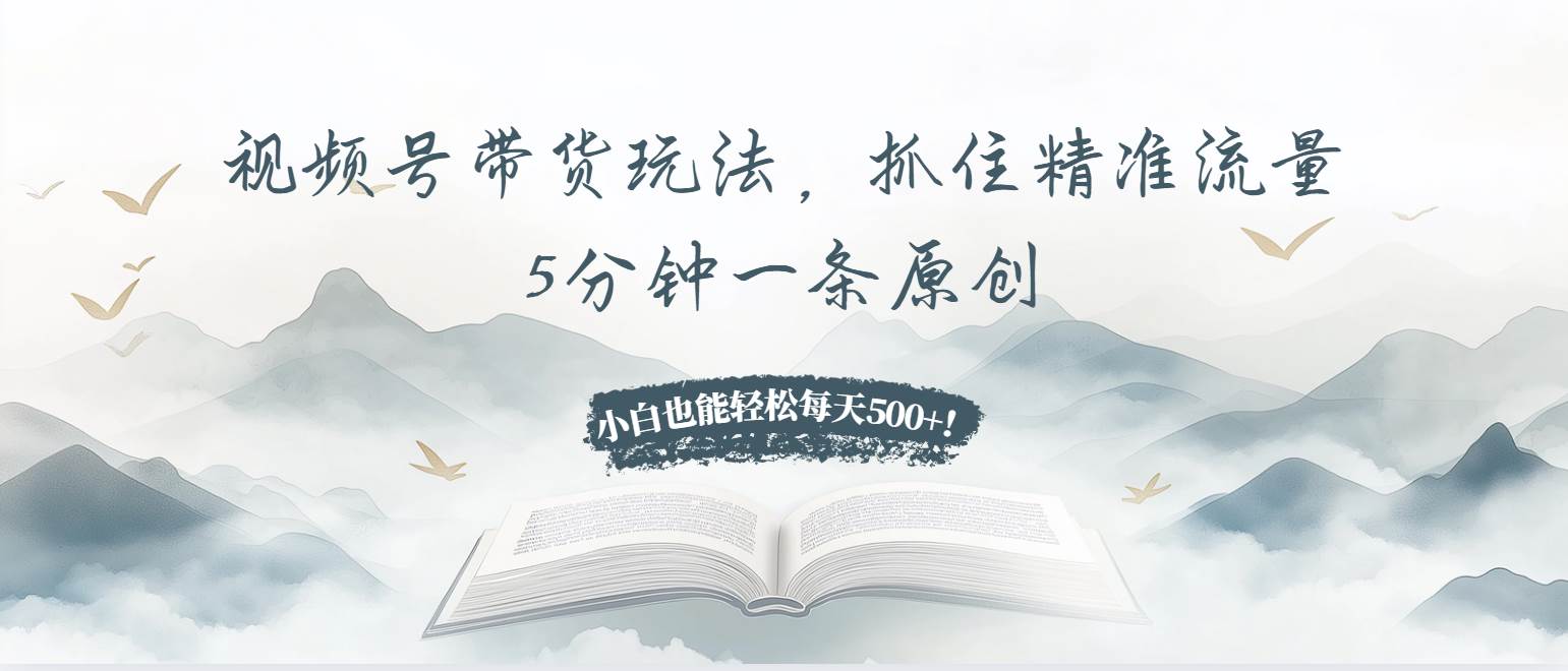 视频号带货玩法,抓住精准流量,5分钟一条原创,小白也能轻松每天500+!插图 视频号带货玩法,抓住精准流量,5分钟一条原创,小白也能轻松每天500+!