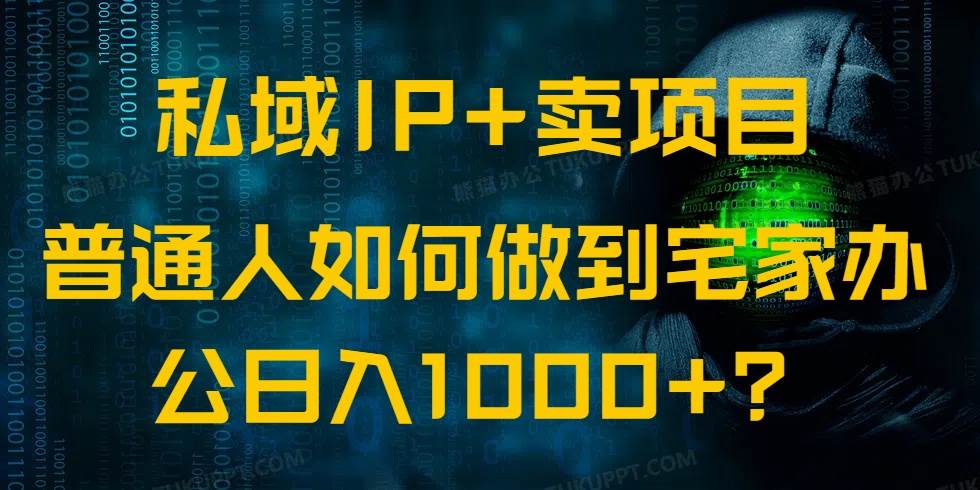 私域IP+卖项目，普通人如何做到宅家办公实现日入1000+插图
