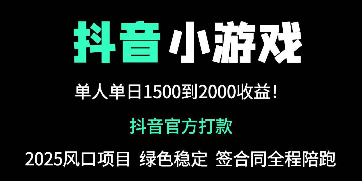 抖音官方小游戏2025全网最新玩法，暴利赚钱项目，单机日入2000+，绝不…插图