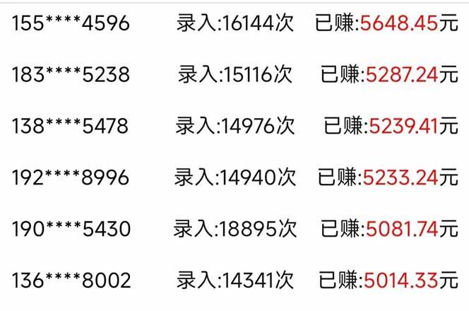 信息录入，几秒一单，只需一部手机，小白轻松上手，日入500＋插图1