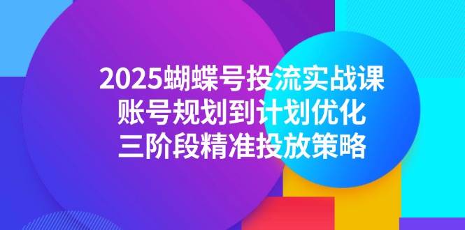 2025蝴蝶号投流实战课，账号规划到计划优化，三阶段精准投放策略插图