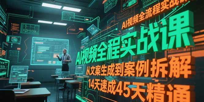 AI视频全流程实战课，从文案生成到案例拆解，14天速成45天精通插图