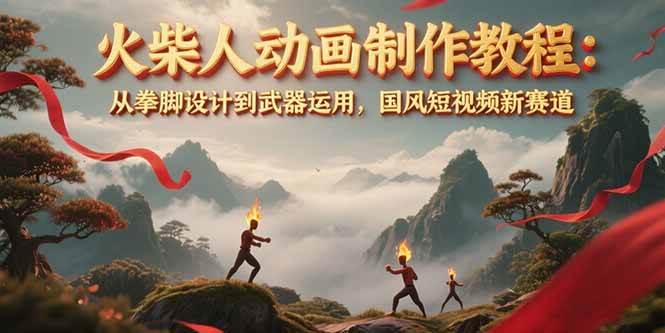 火柴人动画制作教程：从拳脚设计到武器运用，国风短视频新赛道插图