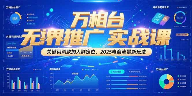 万相台无界推广实战课，关键词测款加人群定位，2025电商流量新玩法