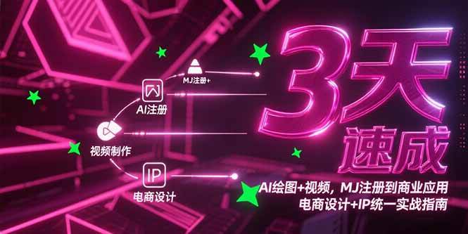 3天速成AI绘图+视频,MJ注册到商业应用,电商设计+IP统一实战指南插图 3天速成AI绘图+视频,MJ注册到商业应用,电商设计+IP统一实战指南