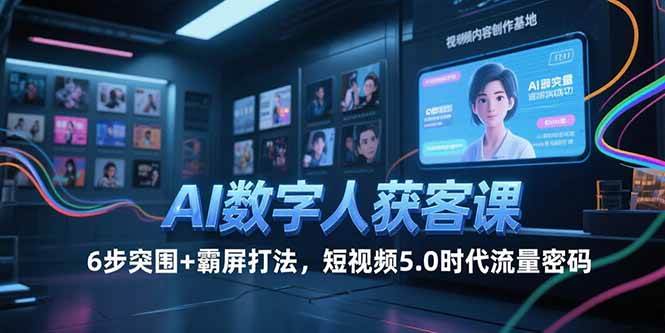 AI数字人获客课,6步突围+霸屏打法,短视频5.0时代流量密码插图 AI数字人获客课,6步突围+霸屏打法,短视频5.0时代流量密码