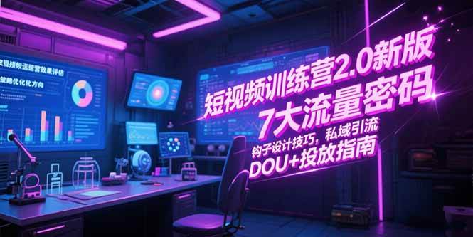 短视频训练营2.0新版,7大流量密码/钩子设计技巧/私域引流/DOU+投放指南插图 短视频训练营2.0新版,7大流量密码/钩子设计技巧/私域引流/DOU+投放指南
