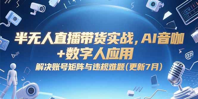 半无人直播带货实战，AI音咖+数字人应用 解决账号矩阵与违规难题(更新7月)插图